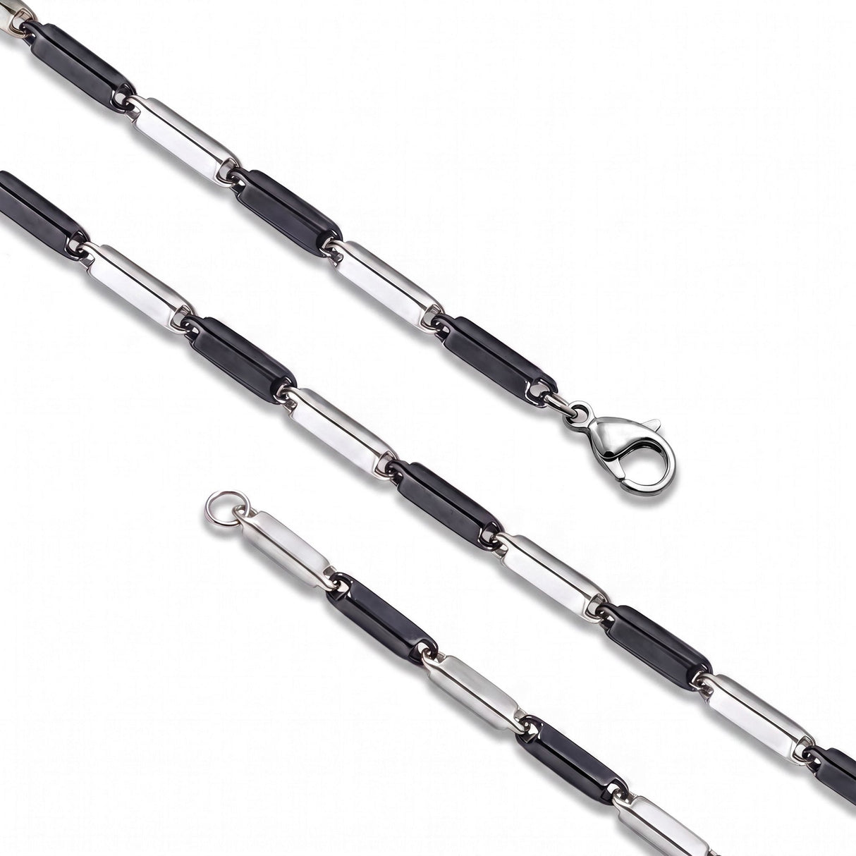 Niki Leather Düz Kibrit Erkek Çelik Kolye 3mm 55cm Üç Renkli 4013ECK052
