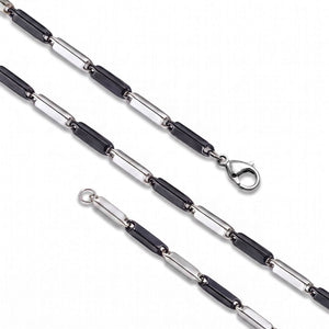 Niki Leather Düz Kibrit Erkek Çelik Kolye 3mm 55cm Üç Renkli 4013ECK052