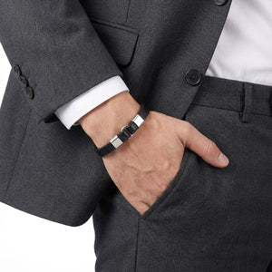 Niki Leather Çelik Deri Bileklik 38934B4D1