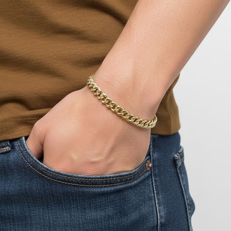 Niki Leather Ezme Mariner Çelik Zincir Bileklik 6mm 3893CZB2D12