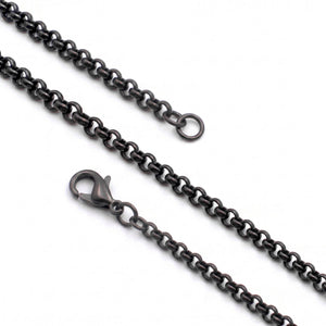 Niki Leather Forse Erkek Çelik Kolye 4mm 55cm Siyah 4013ECK046