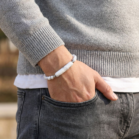 Niki Leather Havlit Doğaltaş Çelik Halat Ve Çelik Klipsli Bileklik 38932B19D1