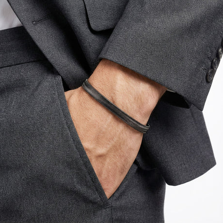 Niki Leather İtalyan Çelik Zincir Bileklik 3893CZB2D16