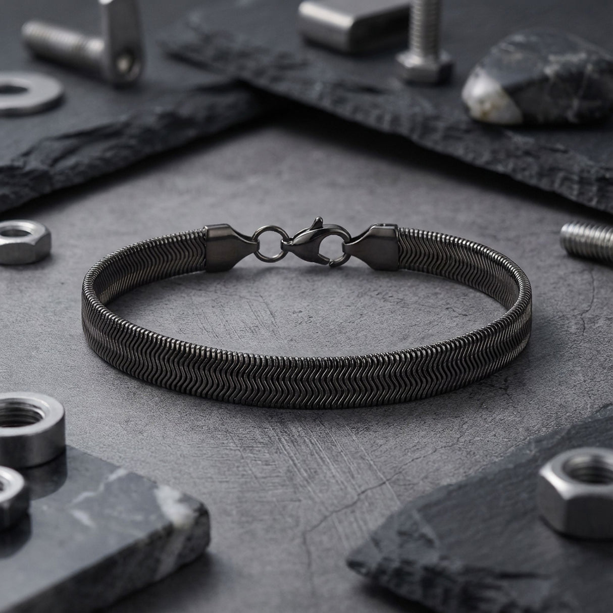 Niki Leather İtalyan Çelik Zincir Bileklik 3893CZB2D16