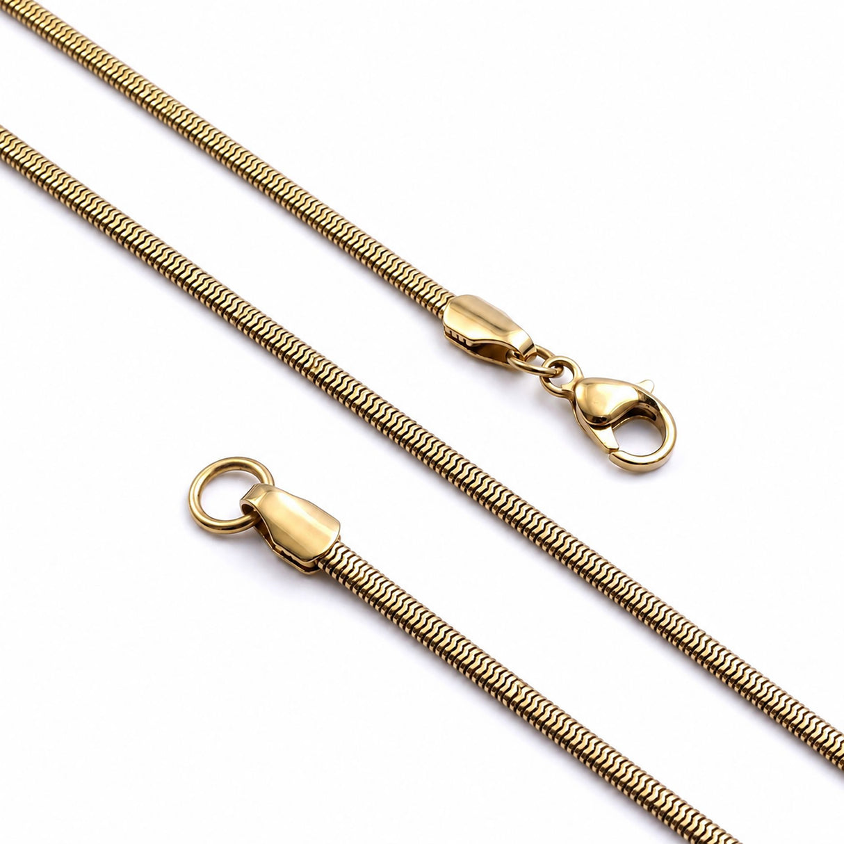 Niki Leather İtalyan Zincir Erkek Çelik Kolye 3x2 mm 55 cm Gold 4013ECK015