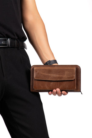 Ederson 9567 Hakiki Deri Fermuarlı Portföy El Çantası