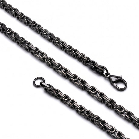 Niki Leather Kral Erkek Çelik Kolye 5mm 55cm Siyah 4013ECK026