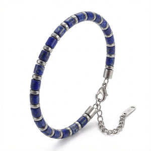 Lapis Lazuli Taşlı Ayarlanabilir Çelik Erkek Bileklik 38932B10D4M7
