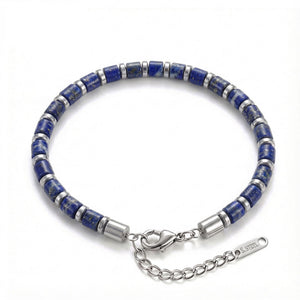 Lapis Lazuli Taşlı Ayarlanabilir Çelik Erkek Bileklik 38932B10D4M7
