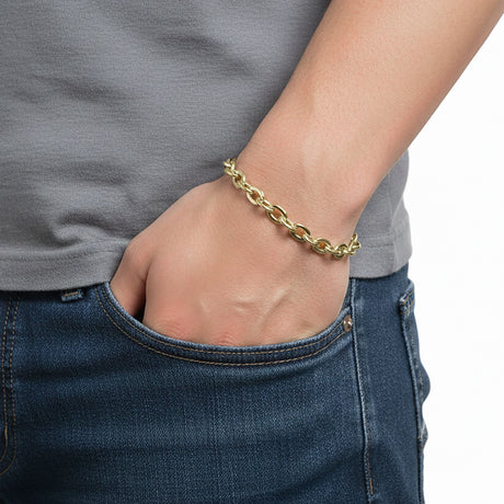 Niki Leather Mariner Çelik Zincir Bileklik 6mm 3893CZB2D10