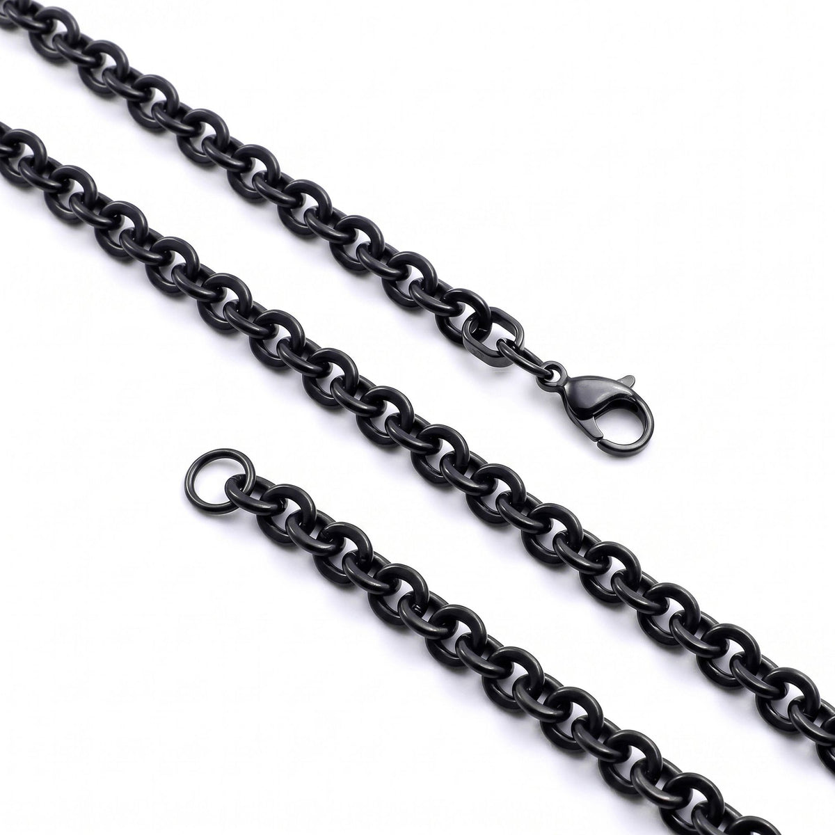 Niki Leather Mariner Zincir Erkek Çelik Kolye 6mm 55cm Siyah 4013ECK048