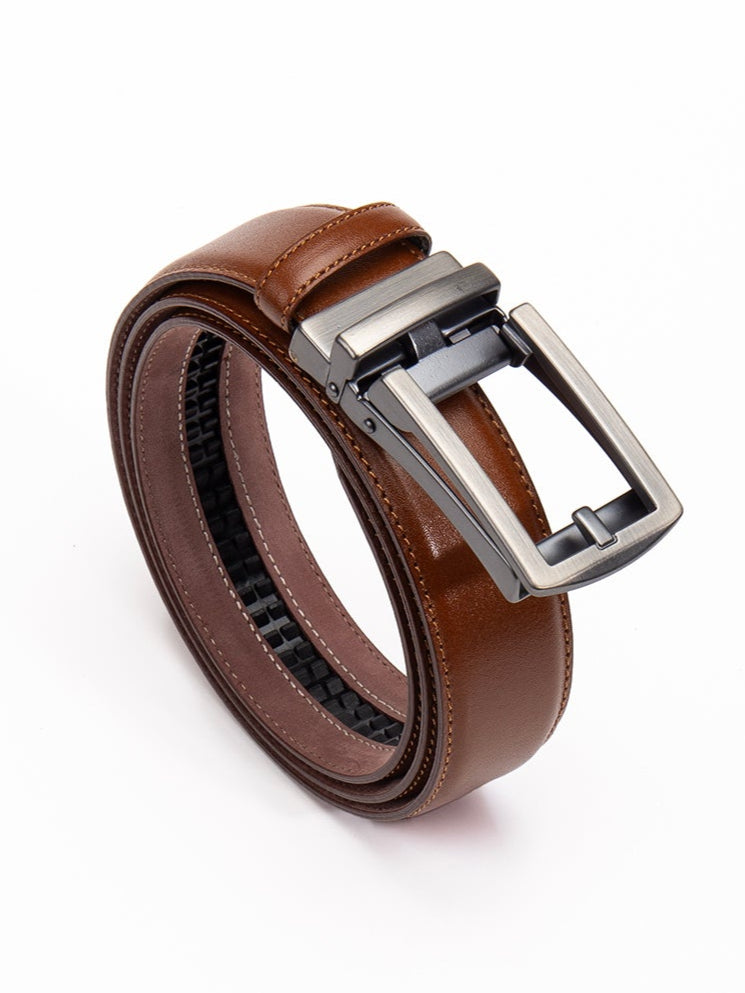 Premium Otomatik  Dikişli Hakiki Deri Kemer 3.5 Cm
