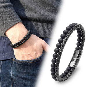 Niki Leather Oniks Doğaltaş Ve Deri Erkek Bileklik 38932B7D1