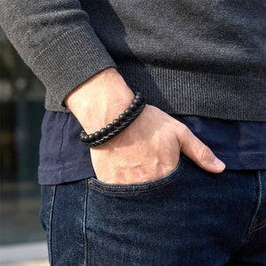 Niki Leather Oniks Doğaltaş Ve Deri Erkek Bileklik 38932B7D1