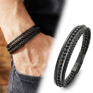 Niki Leather Parlak Oniks Doğaltaş Ve Deri Bileklik 38932B9D16