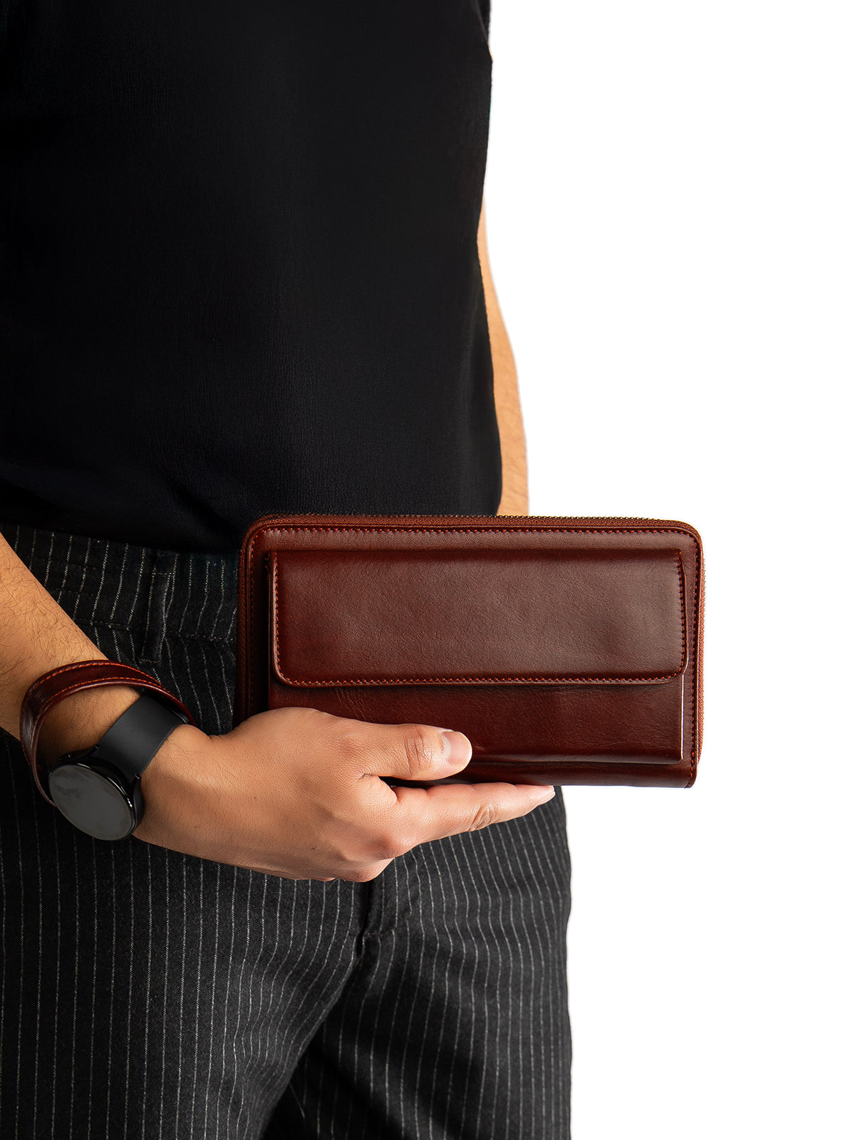 Modric Hakiki Deri Fermuarlı Portföy El Çantası