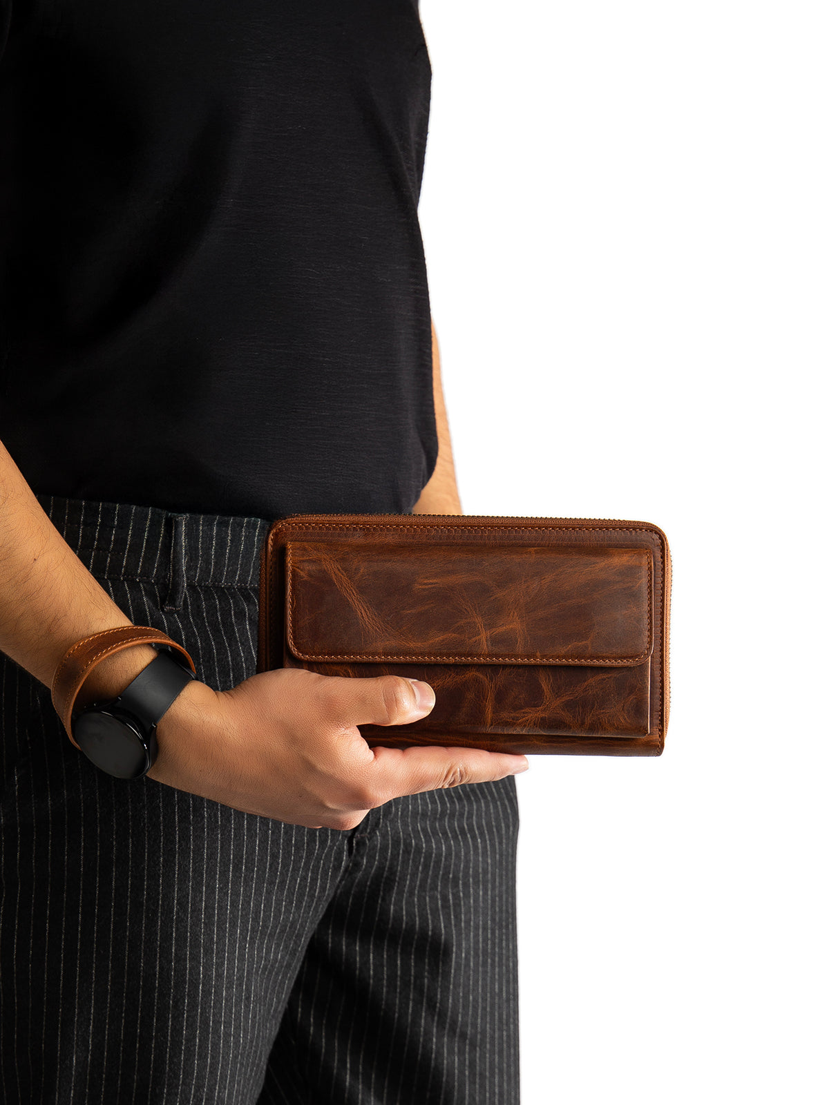 Modric Hakiki Deri Fermuarlı Portföy El Çantası