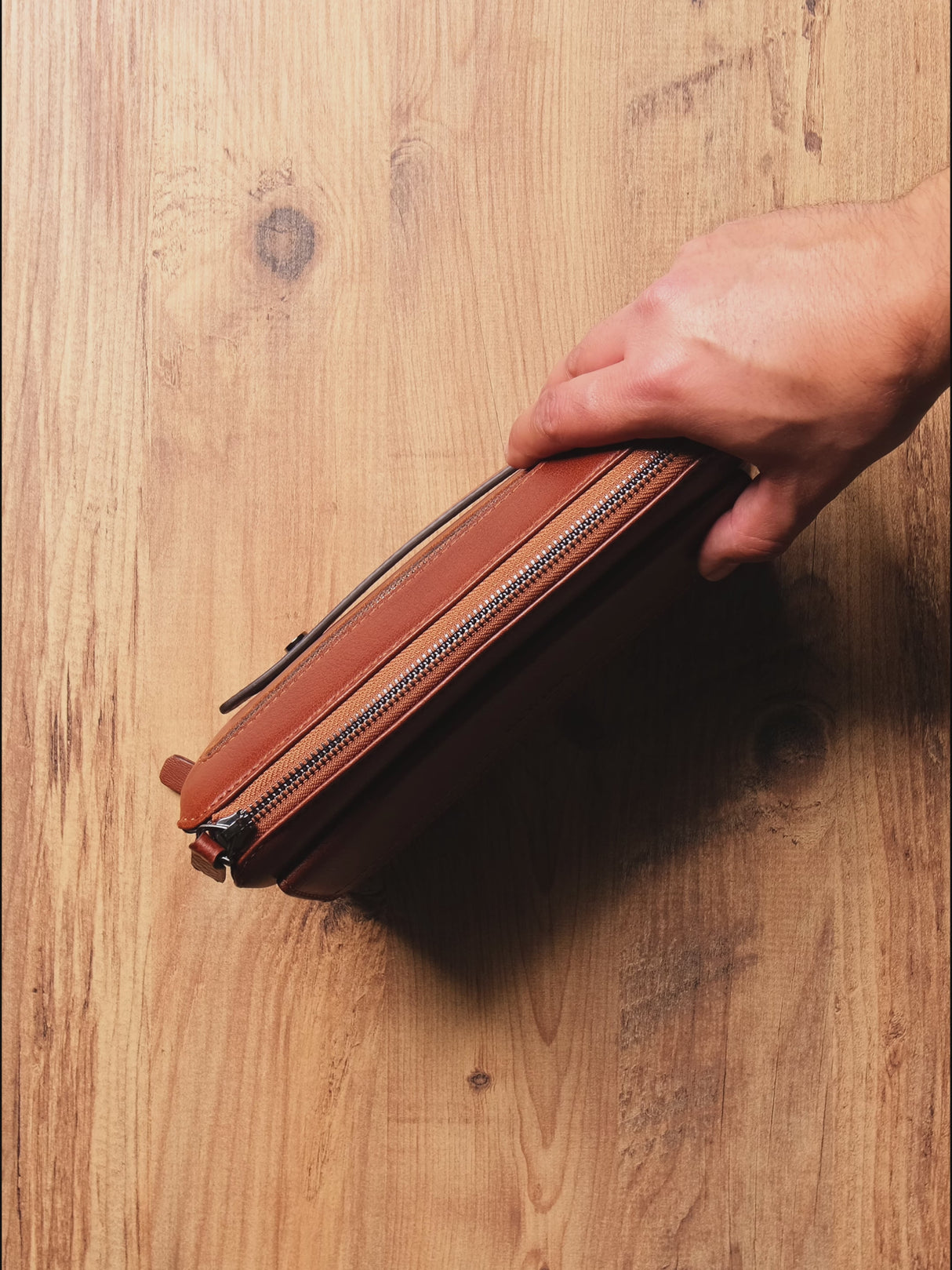 Jack 9546 Hakiki Deri Fermuarlı Portföy El Çantası