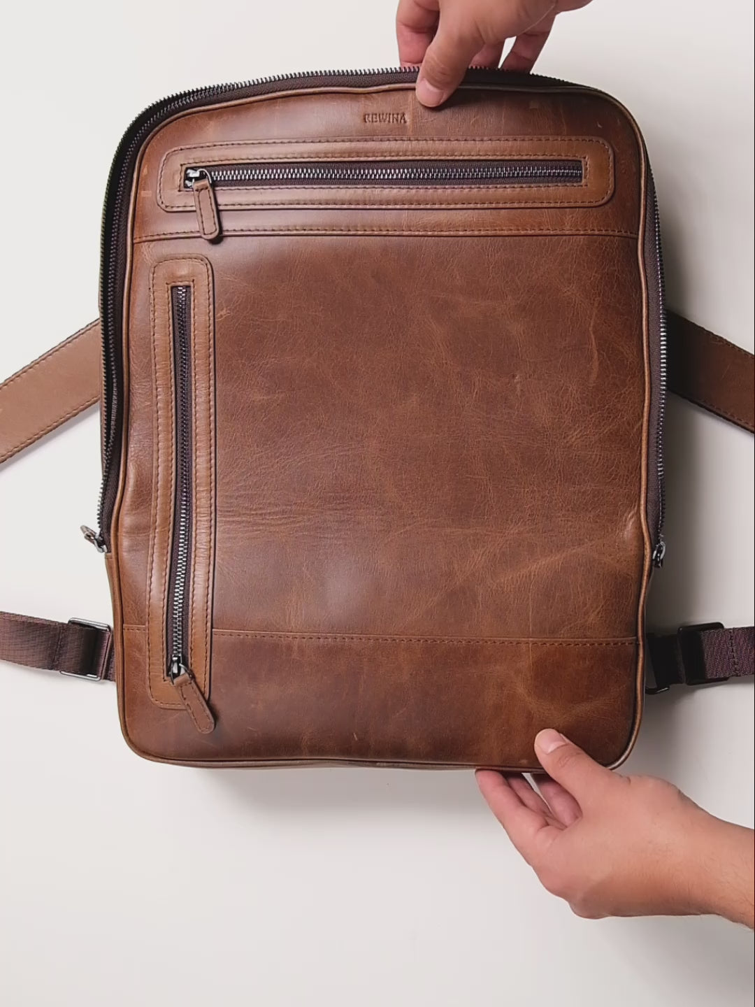 Rocky 9526 Hakiki Deri Laptop Bölmeli Evrak ve Sırt Çanta