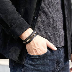 Niki Leather Sarı Hematit Ve Çoklu Deri Bileklik 38934B3D2