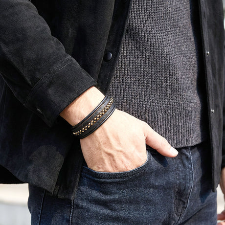 Niki Leather Sarı Hematit Ve Çoklu Deri Bileklik 38934B3D2