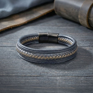 Niki Leather Siyah Kahve Çoklu Deri Bileklik 38933B2D1