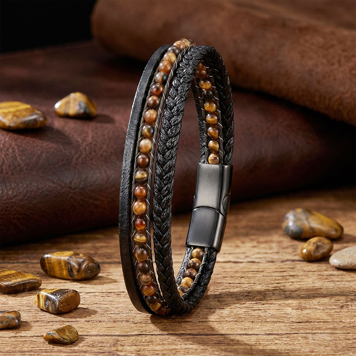 Niki Leather Akik Doğaltaş Ve Deri Bileklik 38932B9D5