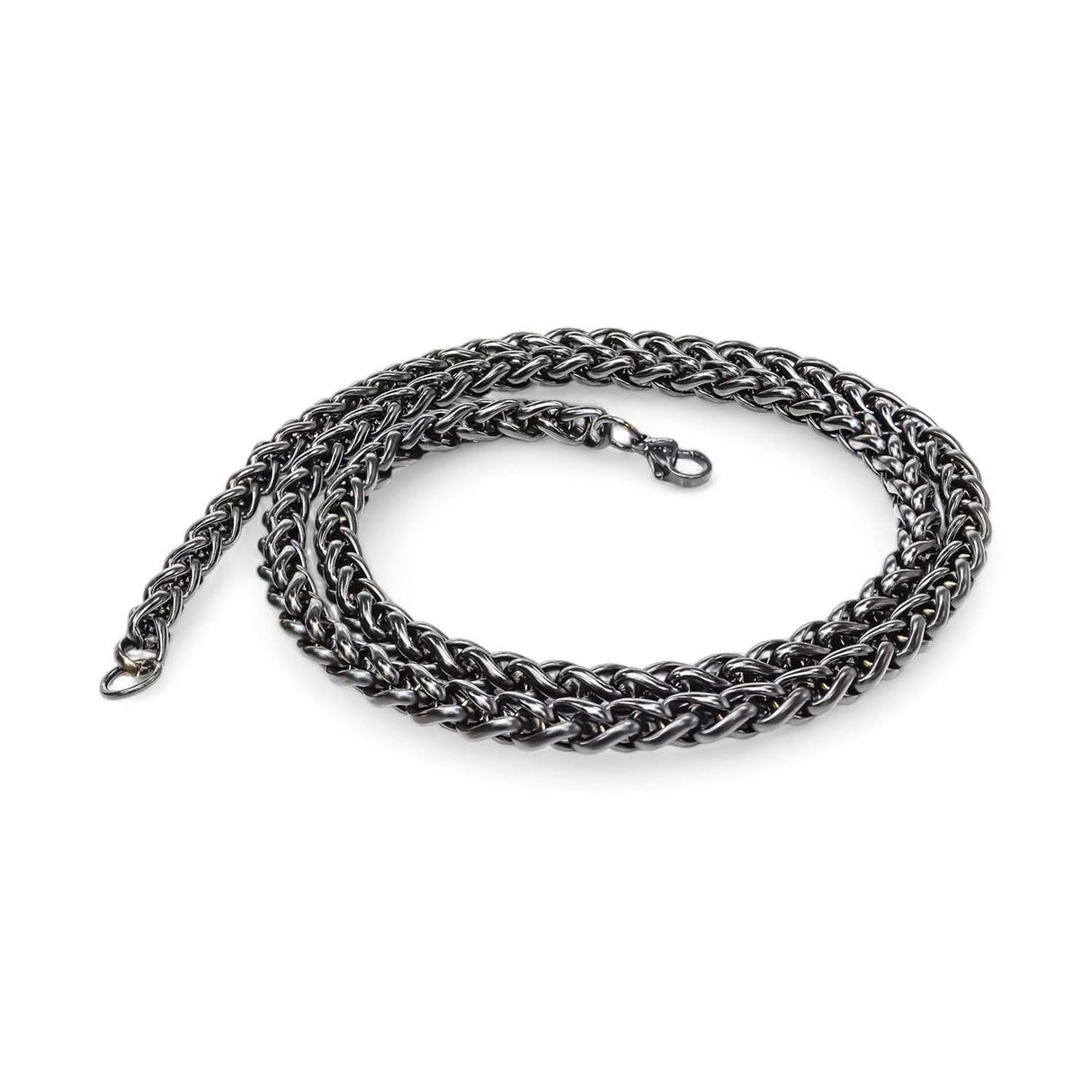 Niki Leather Siyah Renk Çelik Kolye 6Mm 3893CEK019