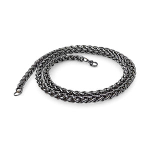 Niki Leather Siyah Renk Çelik Kolye 6Mm 3893CEK019