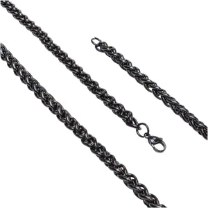 Niki Leather Siyah Renk Çelik Kolye 6Mm 3893CEK019