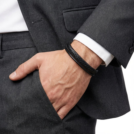 Niki Leather Siyah Renk Çoklu Deri Bileklik 38933B5D1