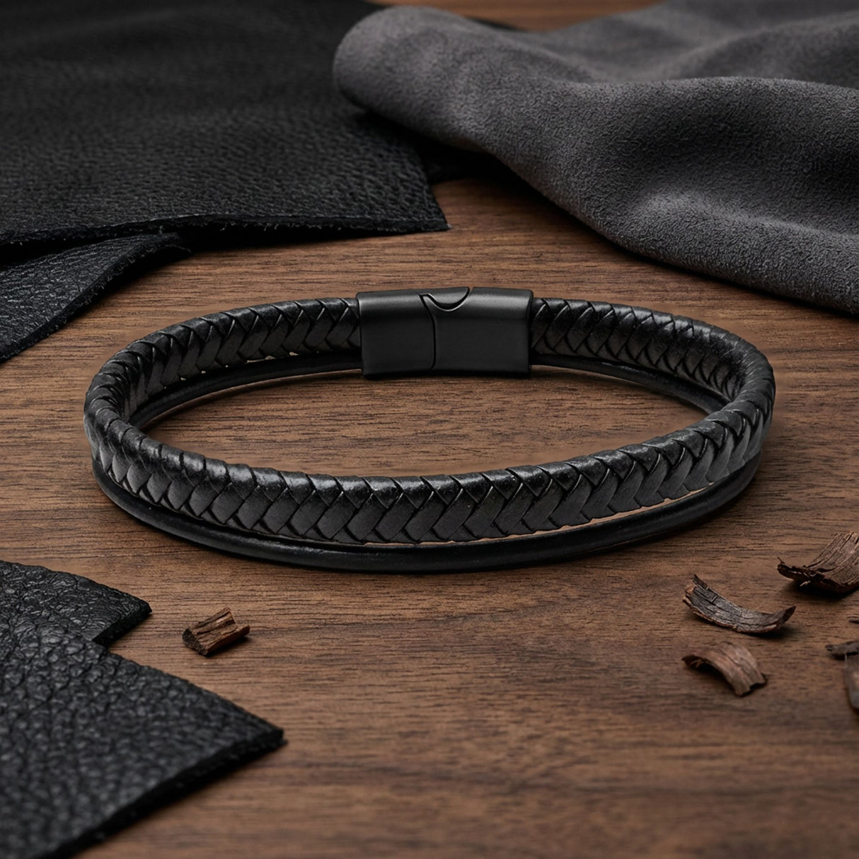 Niki Leather Siyah Renk Çoklu Deri Bileklik 38933B5D1