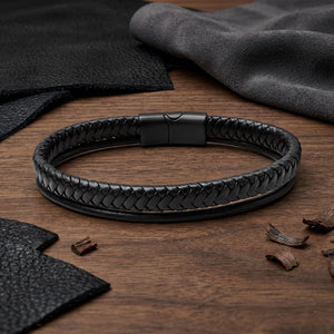 Niki Leather Siyah Renk Çoklu Deri Bileklik 38933B5D1