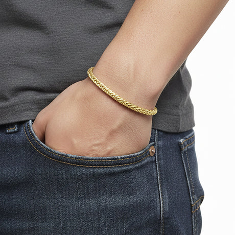 Niki Leather Tilki Kuyruğu Çelik Zincir Bileklik 4mm Yuvarlak 3893CZB2D1