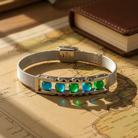 Niki Leather Yeşil Akik ve Paslanmaz Çelik Bileklik 38932B23D2