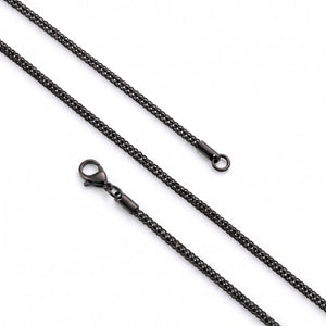 Niki Leather Yılan Erkek Çelik Kolye - 2mm 55cm Siyah 4013ECK028