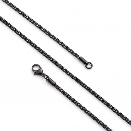 Niki Leather Yılan Erkek Çelik Kolye - 2mm 55cm Siyah 4013ECK028