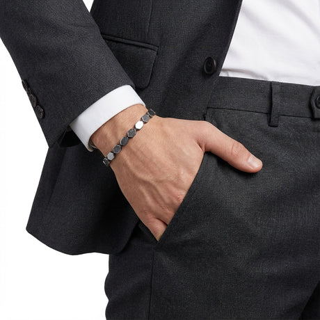 Niki Leather Zirkon Taşlı Ayarlanabilir Hematit Çelik Bileklik 38932B16D1