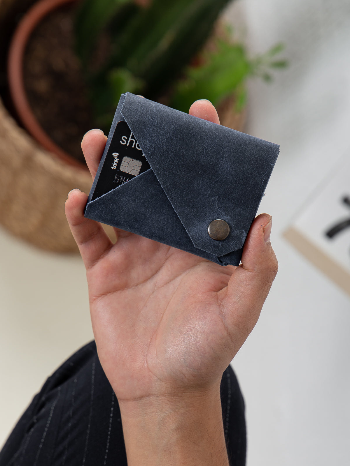 Niki Leather Pepe Deri Oragami Kartlık