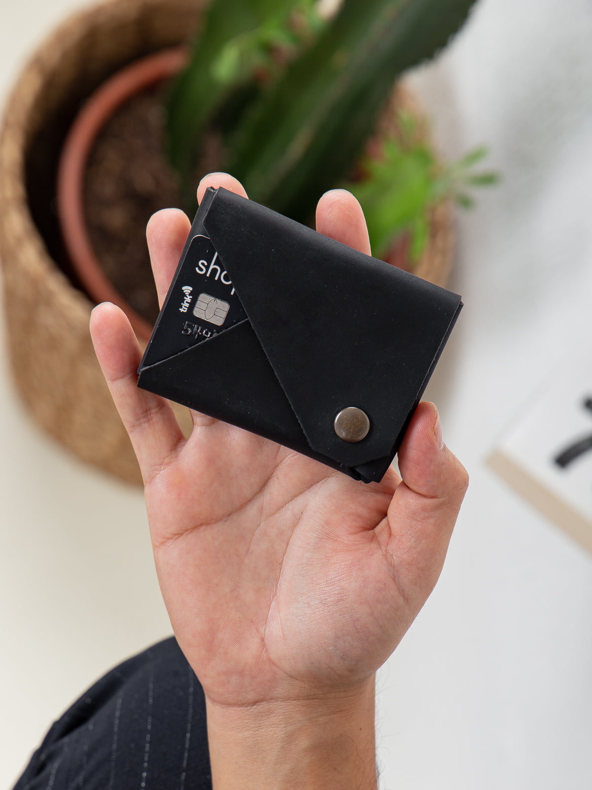 Niki Leather Pepe Deri Oragami Kartlık