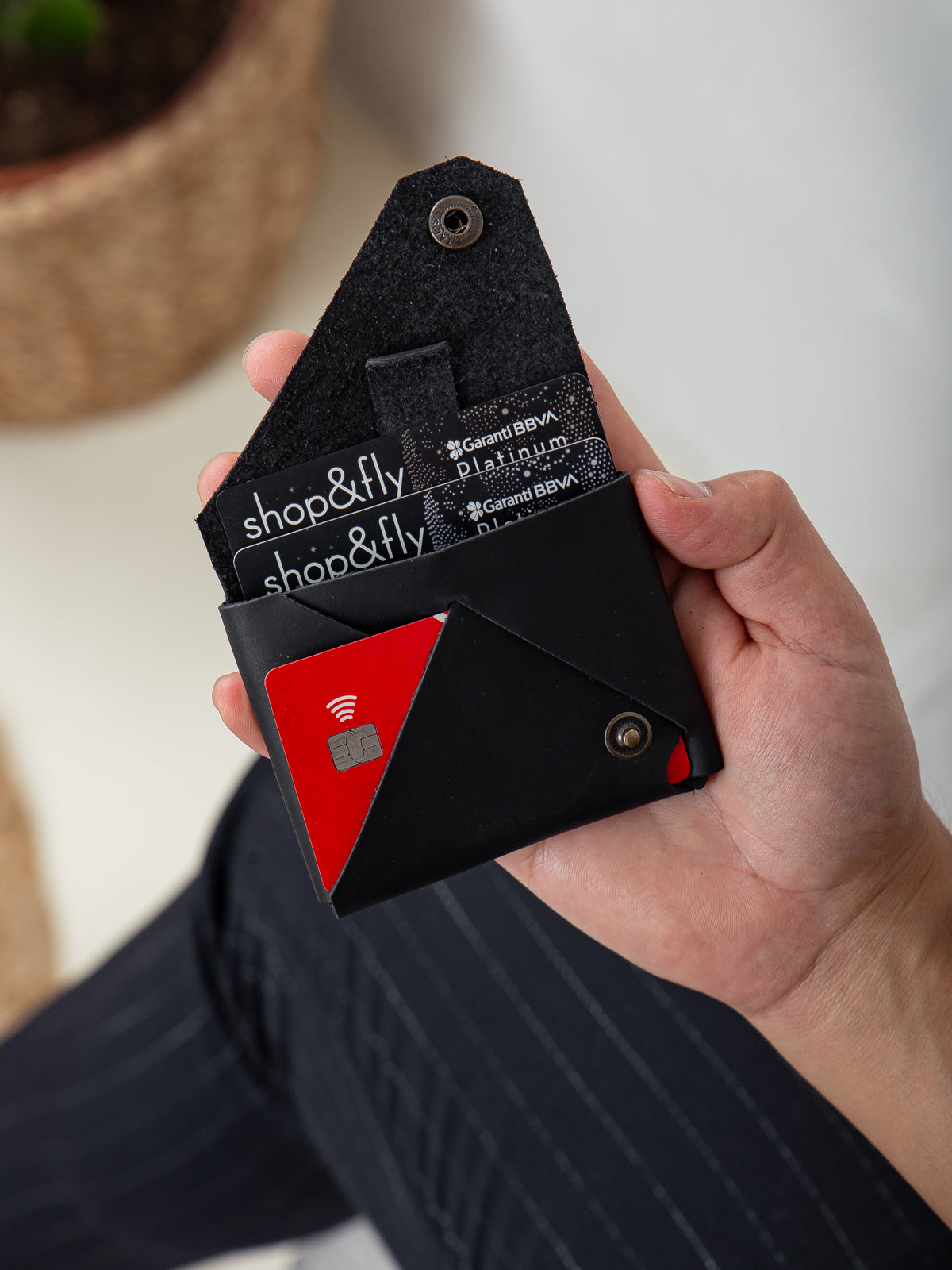 Niki Leather Pepe Deri Oragami Kartlık