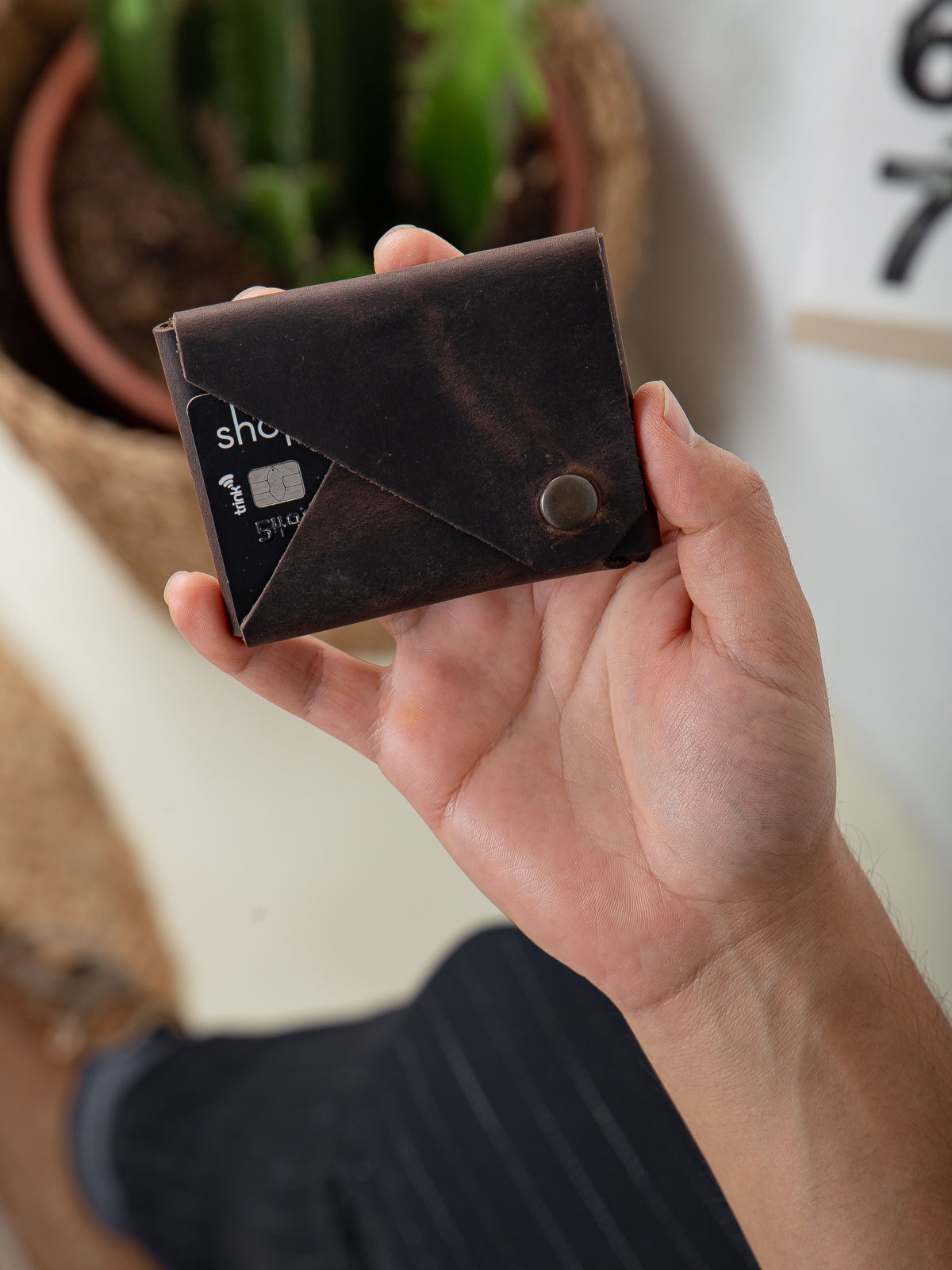 Niki Leather Pepe Deri Oragami Kartlık