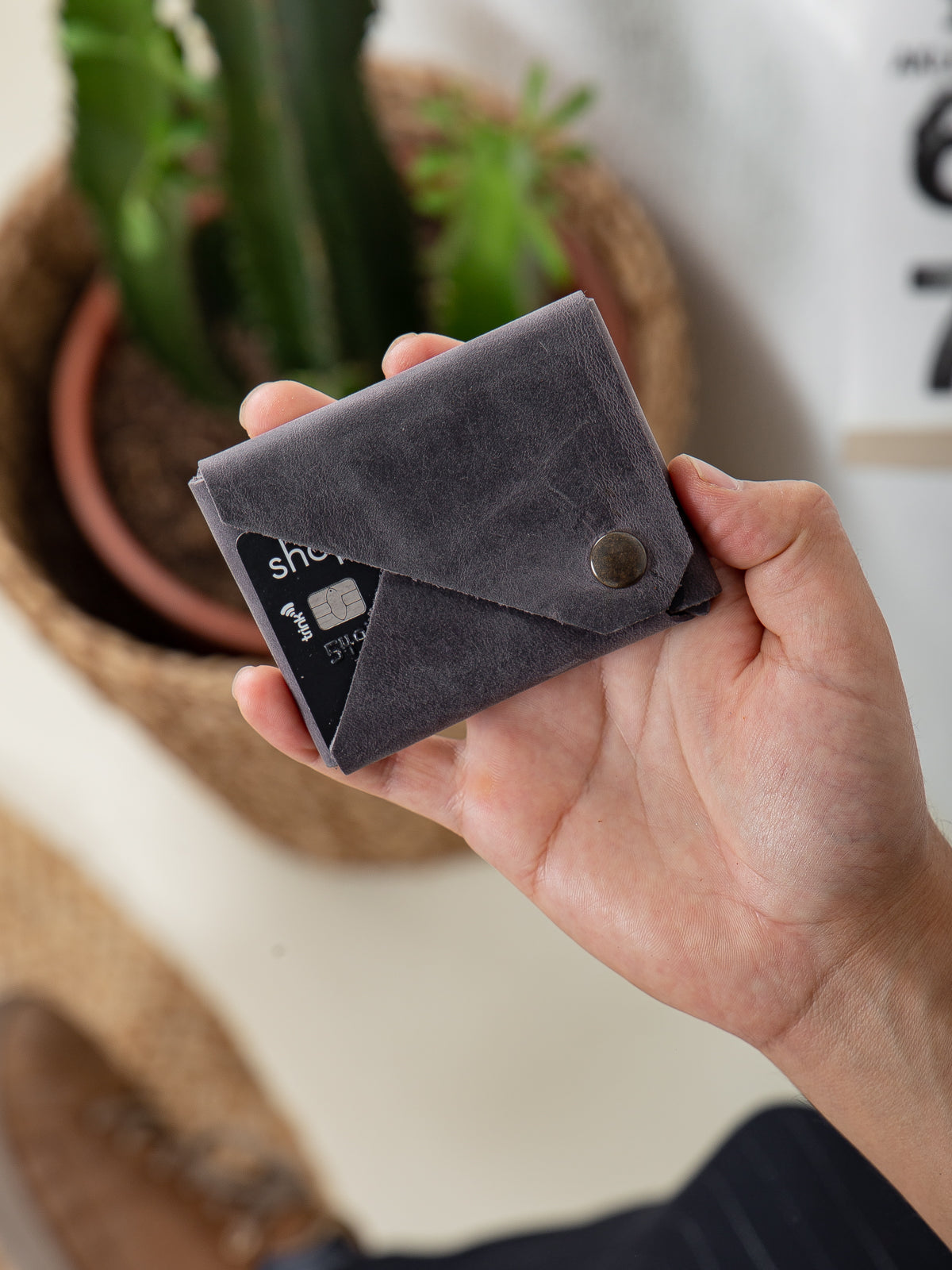 Niki Leather Pepe Deri Oragami Kartlık