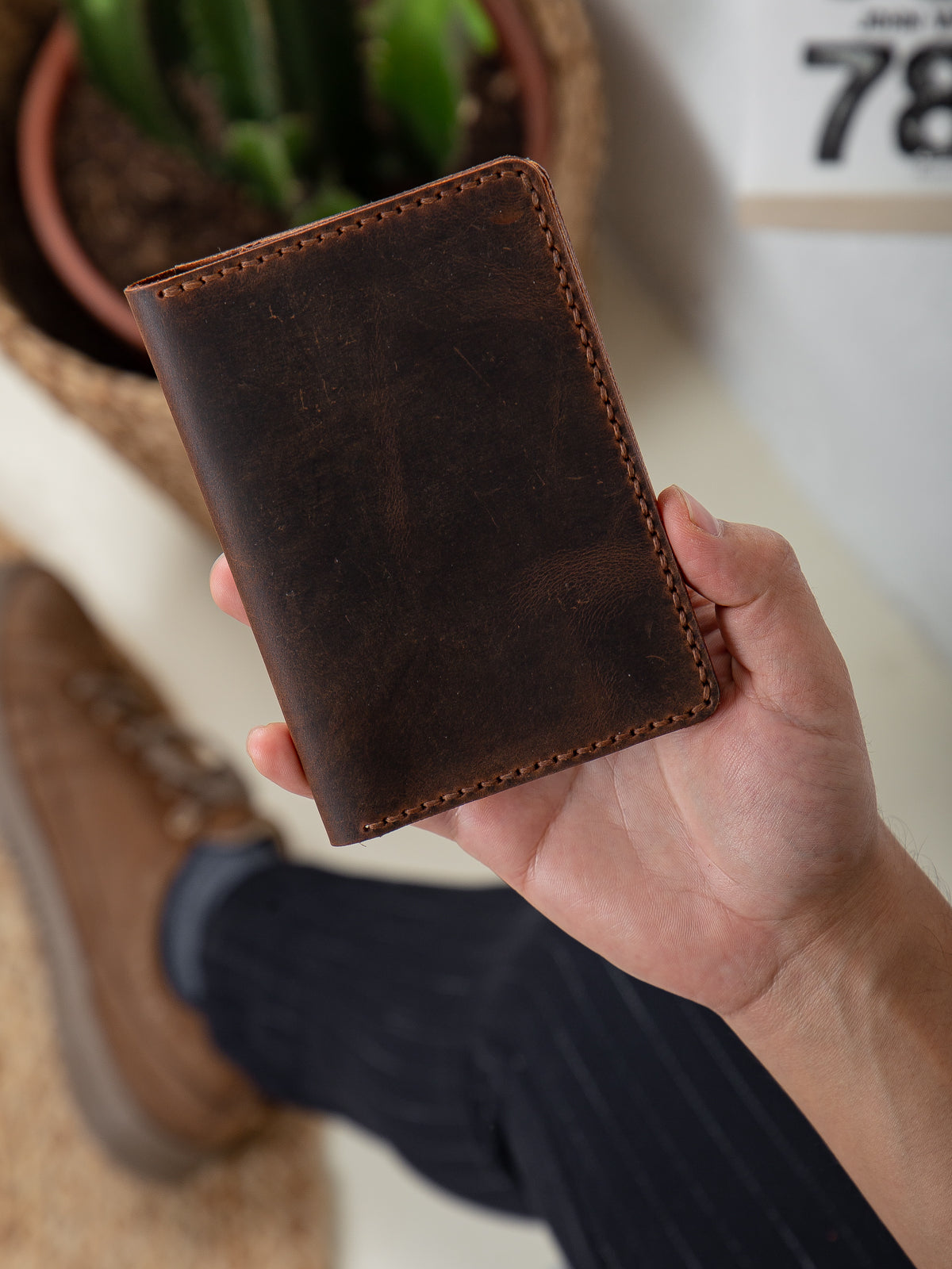 Niki Leather Deri Pasaport Cüzdan Kılıfı