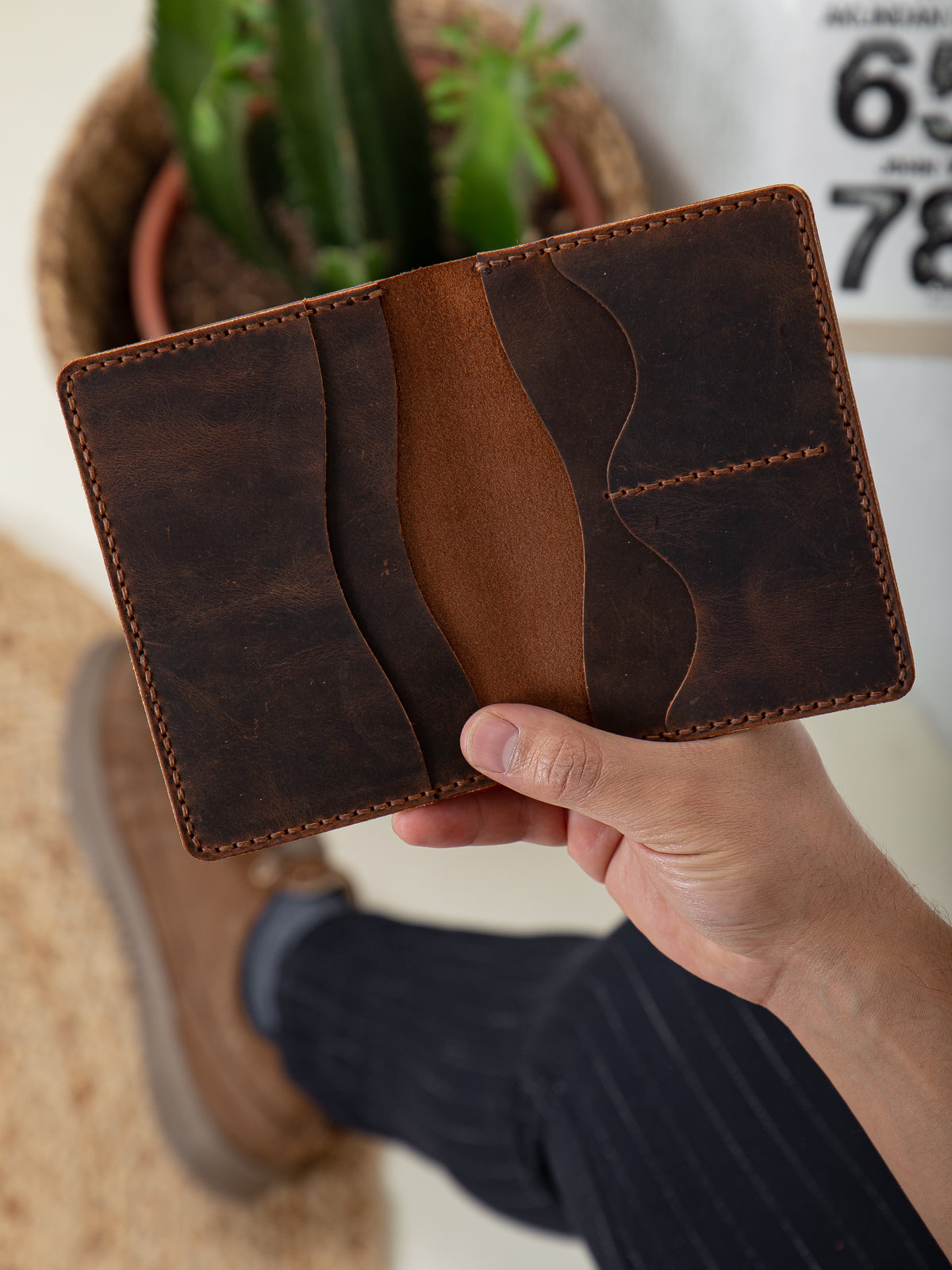 Niki Leather Deri Pasaport Cüzdan Kılıfı