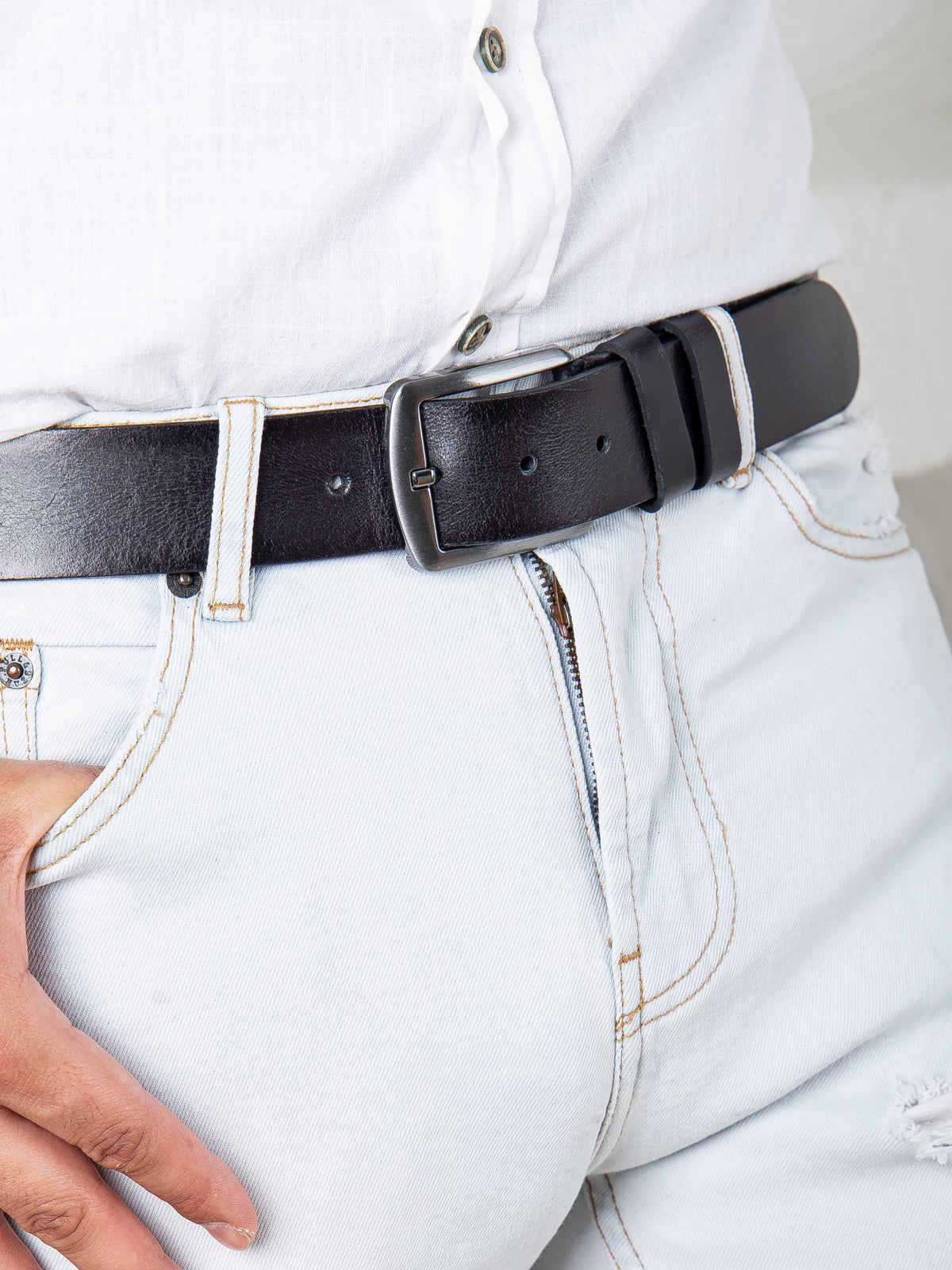 Klasik Düz Hakiki Deri Kemer 4 Cm