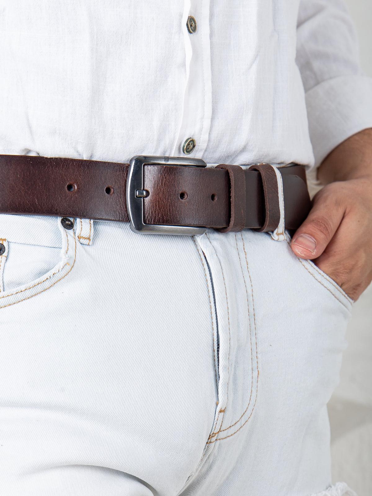 Klasik Düz Hakiki Deri Kemer 4 Cm