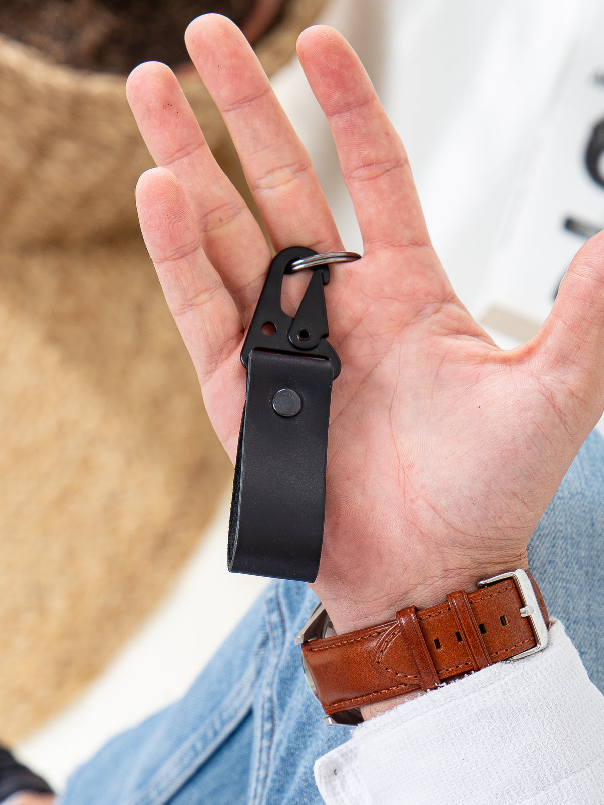 NİKİ LEATHER Crazy Deri Kancalı Anahtarlık