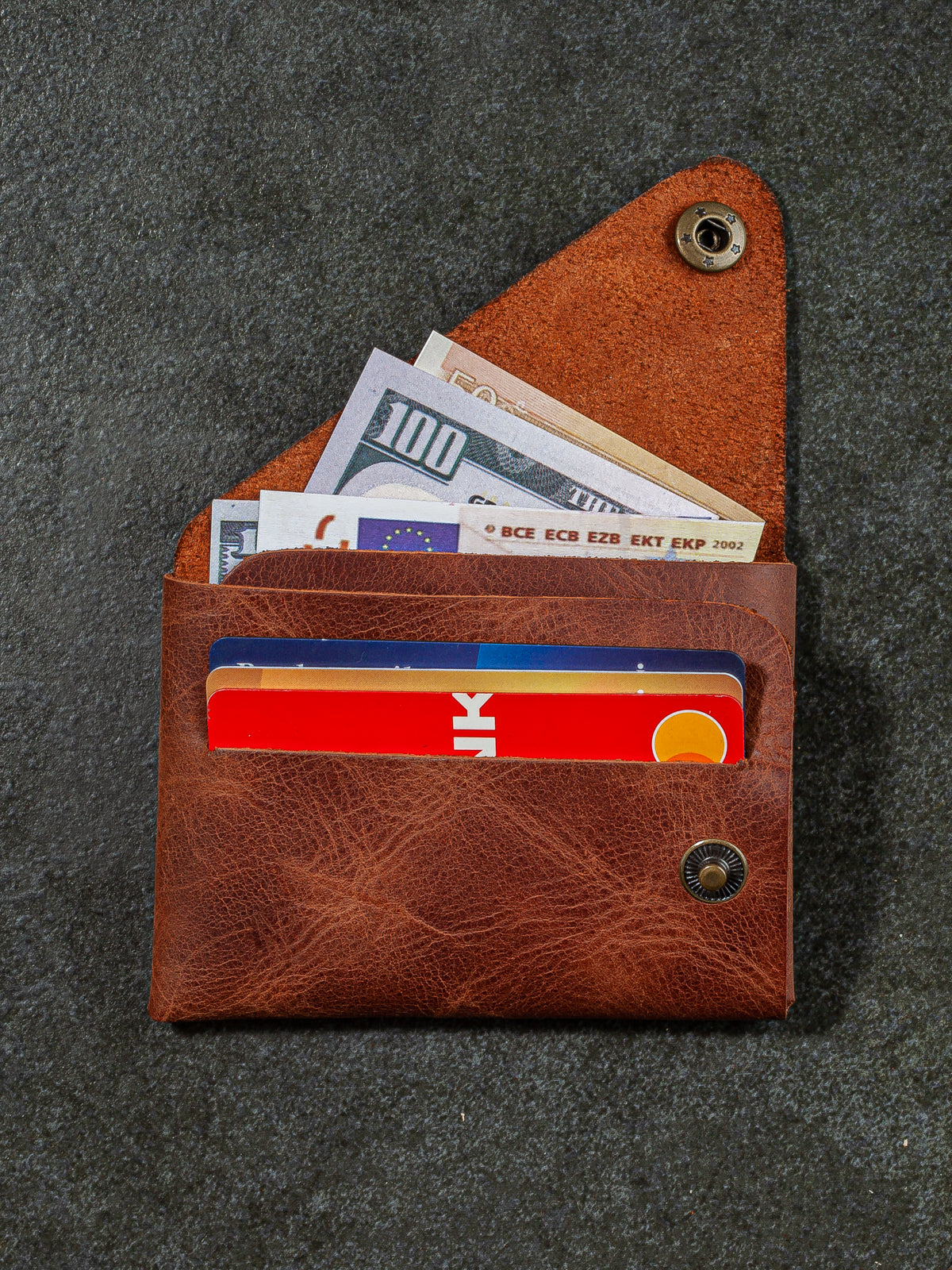 Niki Leather Moon Vintage Deri Cüzdan