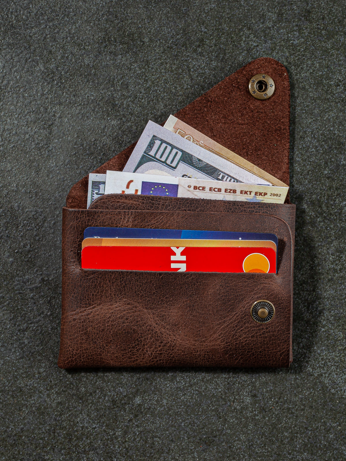 Niki Leather Moon Vintage Deri Cüzdan